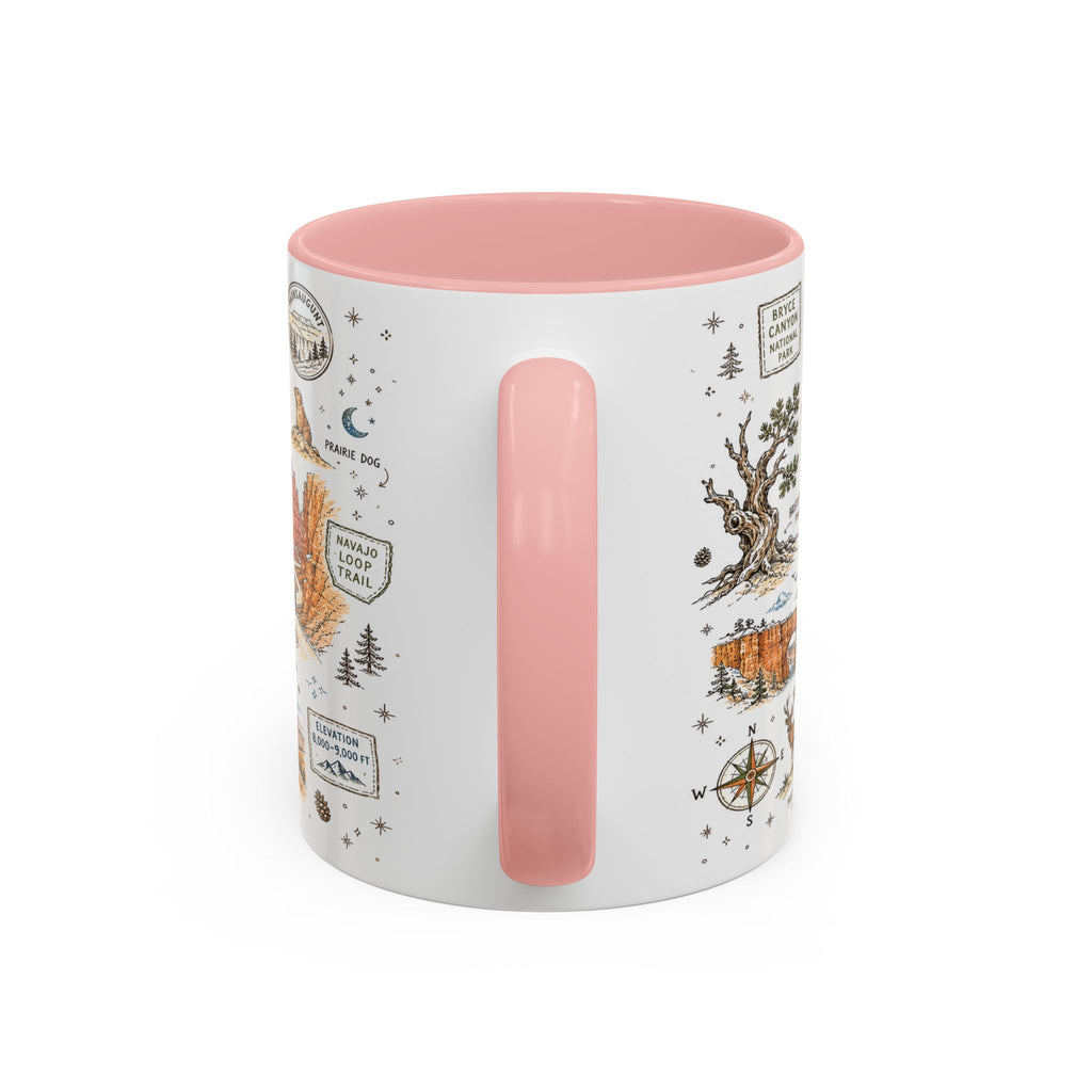 Bryce Canyon Coffee Mug | National Park Hiking Utah Gift | Accent Color Ceramic 11oz 15oz