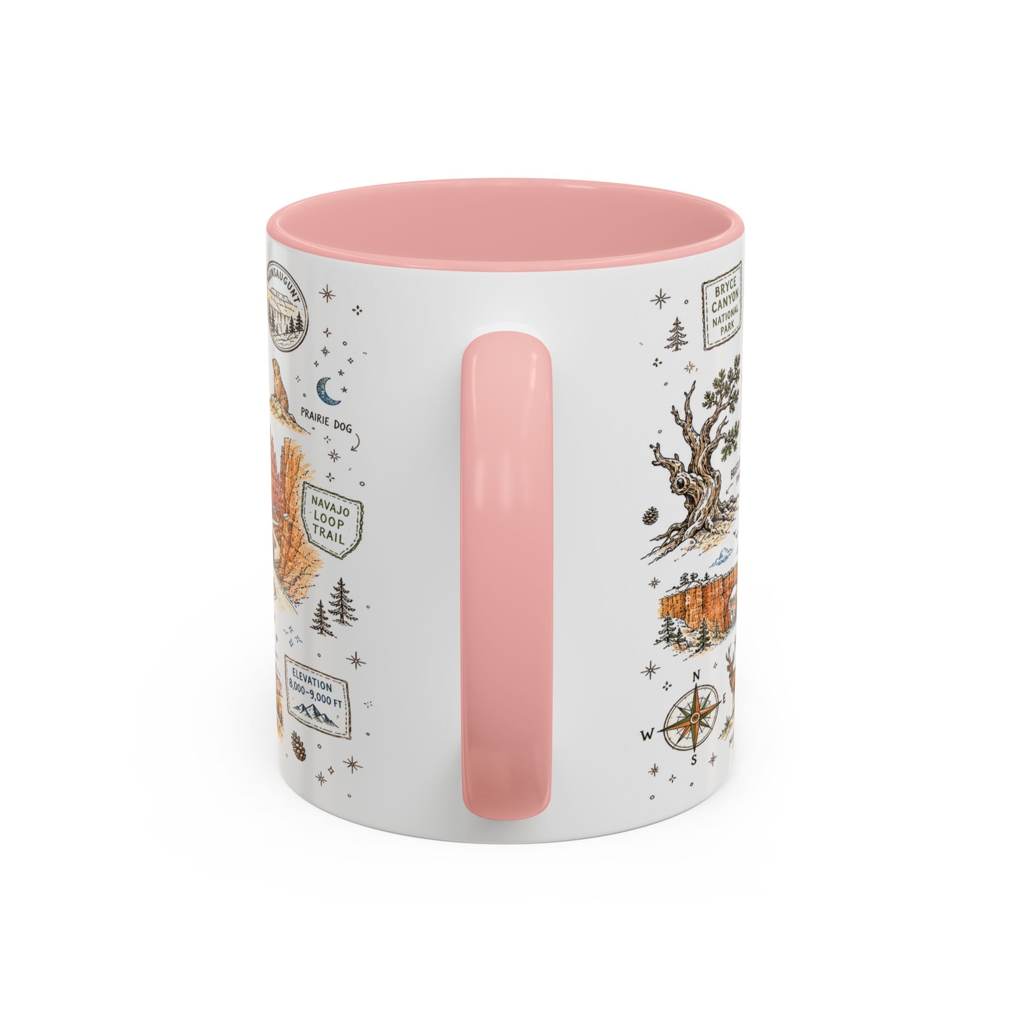 Bryce Canyon Coffee Mug | National Park Hiking Utah Gift | Accent Color Ceramic 11oz 15oz