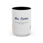 Personalized Teacher Mug | Custom Name Notebook Coffee Cup | Back to School Gift 11oz 15oz