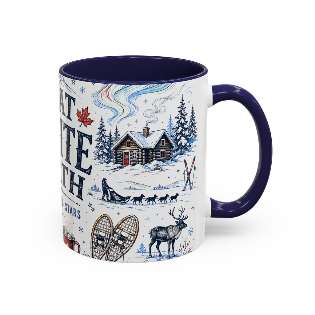 Great White North Coffee Mug | Canadian Pride Gift | Accent Color Ceramic 11oz 15oz