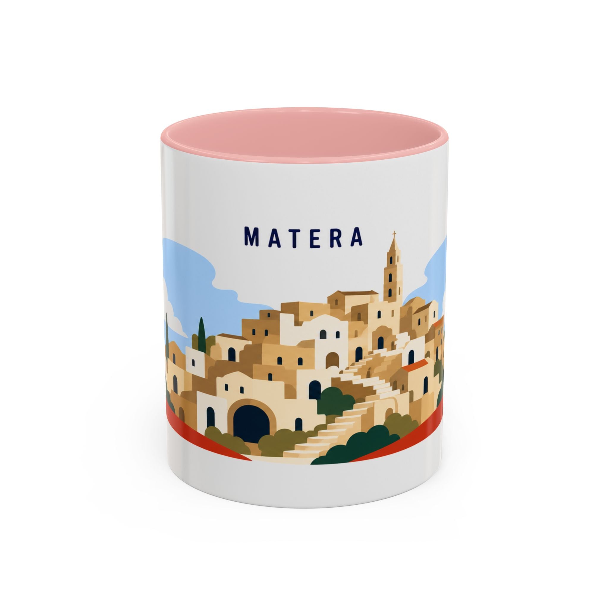 Matera Coffee Mug | Travel Destination Souvenir Gift | Accent Color Ceramic 11oz 15oz