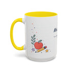 Personalized Teacher Mug | Custom Name Notebook Coffee Cup | Back to School Gift 11oz 15oz