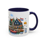Volendam Illustrated Travel Mug | Netherlands Souvenir Accent Coffee Mug | 11oz 15oz Ceramic Cup