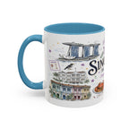 Singapore Coffee Mug | Asia Souvenir Travel Gift | Accent Color Ceramic 11oz 15oz