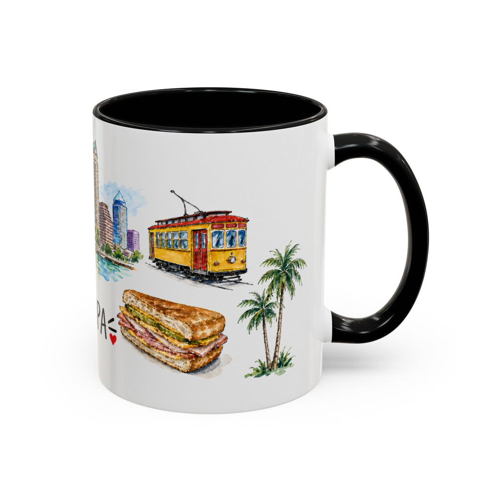 Tampa Illustrated Travel Mug | City Souvenir Accent Coffee Mug | 11oz 15oz Ceramic Cup