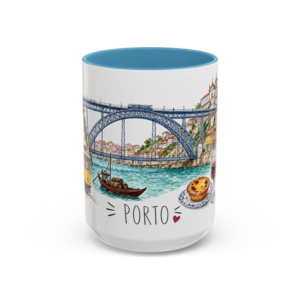 Porto Illustrated Travel Mug | City Souvenir Accent Coffee Mug | 11oz 15oz Ceramic Cup