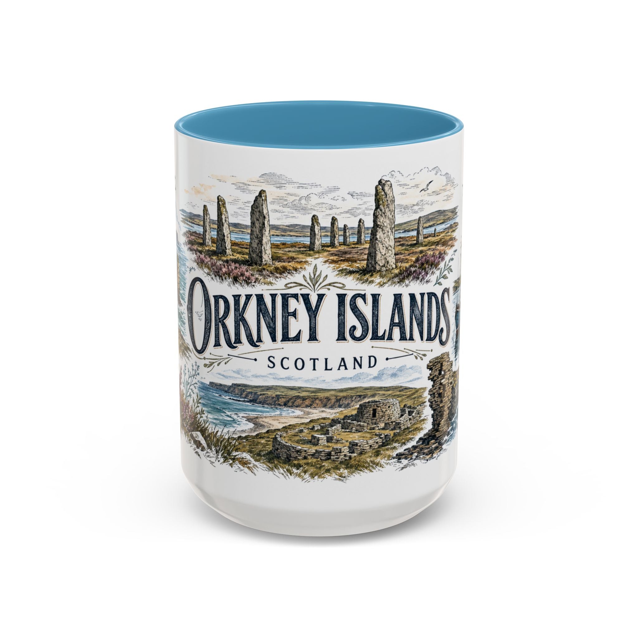 Orkney Islands Mug, Scotland Travel Souvenir, Bucket List Gift, Accent Ceramic Coffee Mug 11oz 15oz