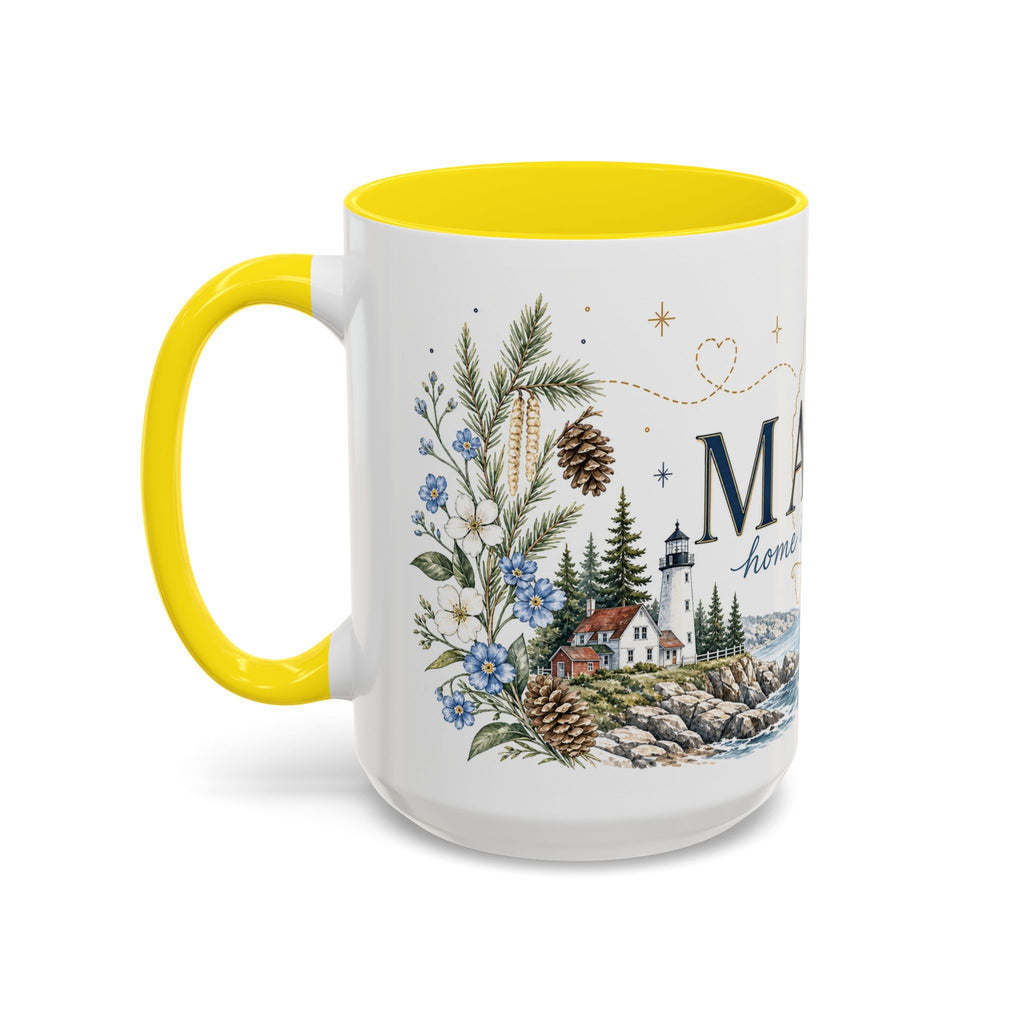 Maine State Mug | Moving Away, Long Distance Friendship Gift | 11oz 15oz Accent Mug