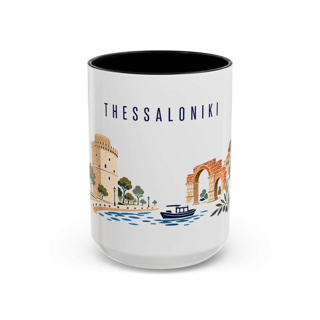 Thessaloniki Coffee Mug | Greece Travel Souvenir | Porcelain Decal City Gift | 11oz 15oz Accent Mug