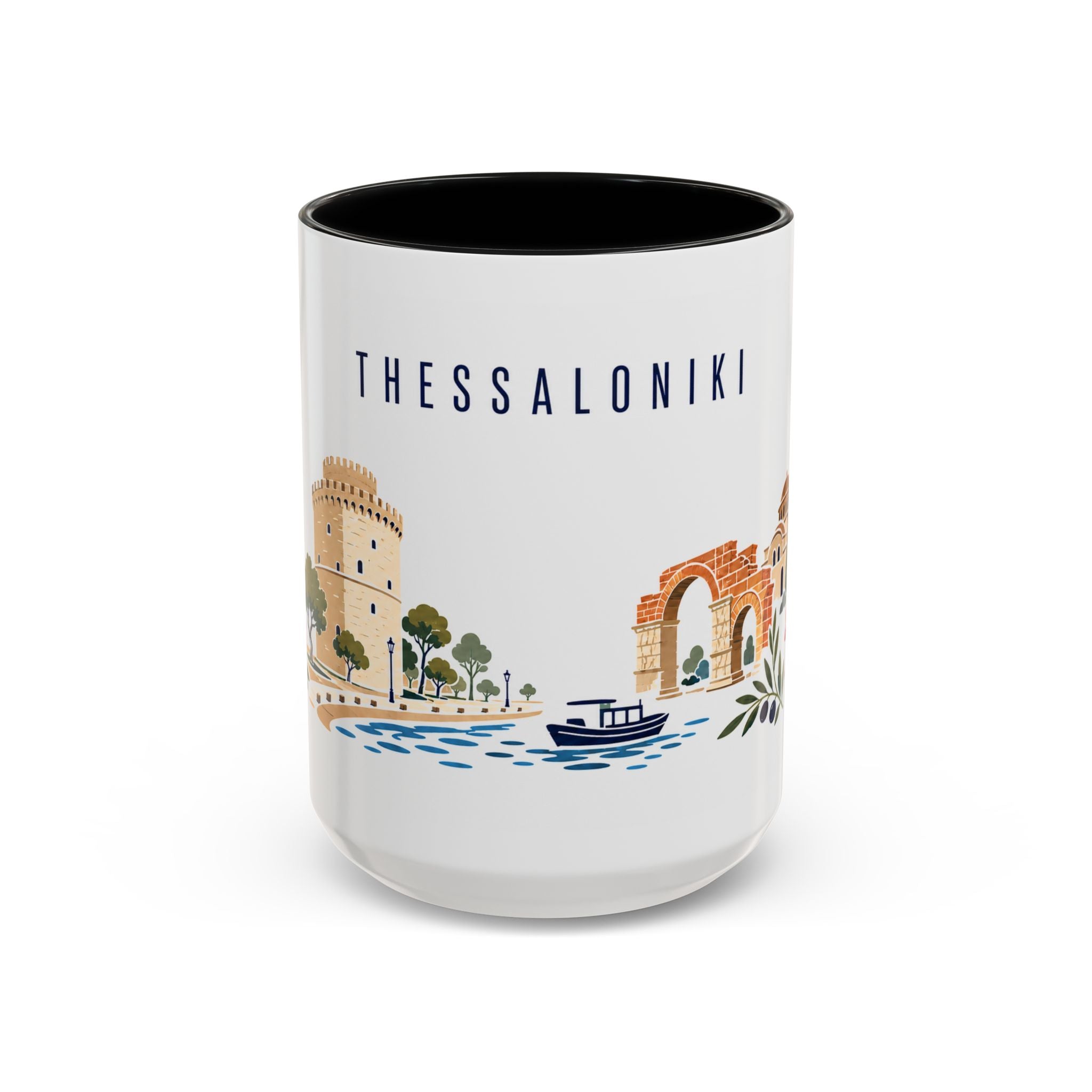 Thessaloniki Coffee Mug | Greece Travel Souvenir | Porcelain Decal City Gift | 11oz 15oz Accent Mug