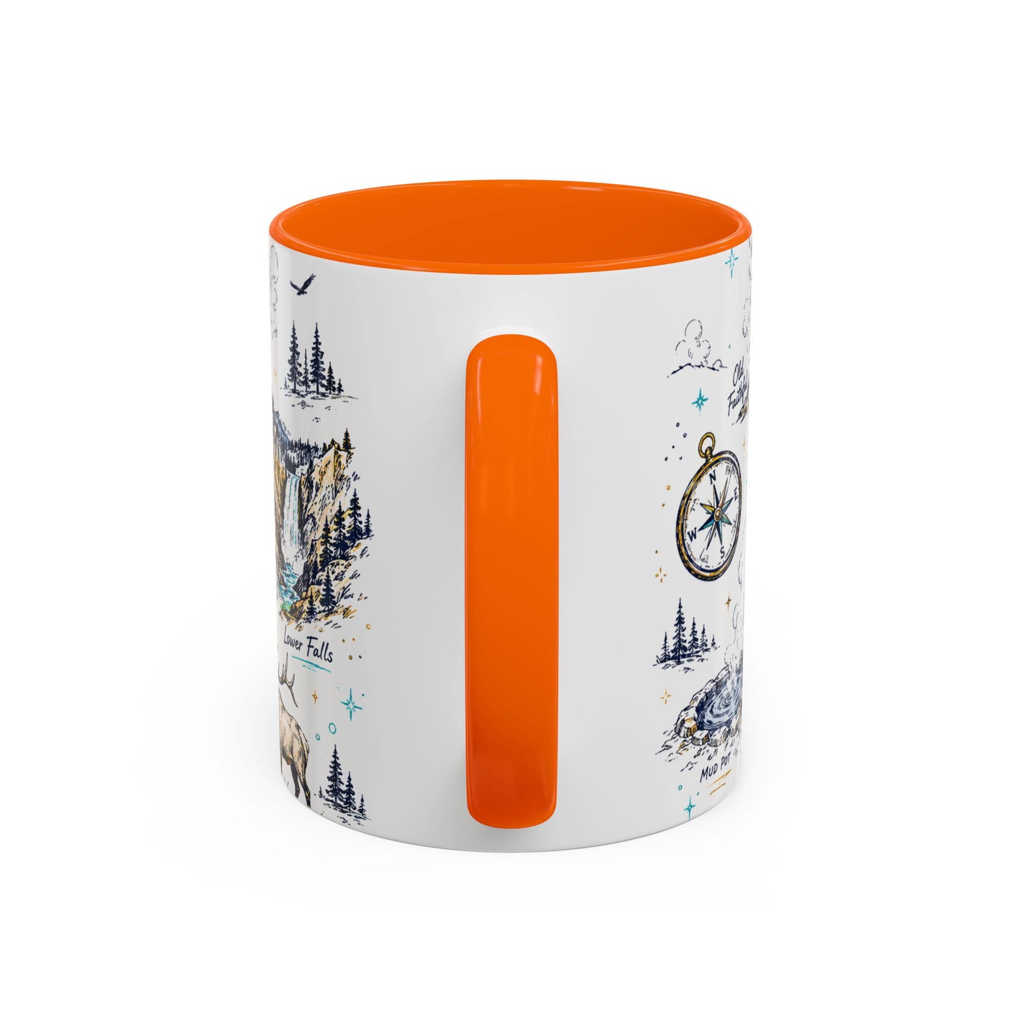Yellowstone National Park Coffee Mug | Hiking Camping Nature Gift | Accent Color Ceramic 11oz 15oz