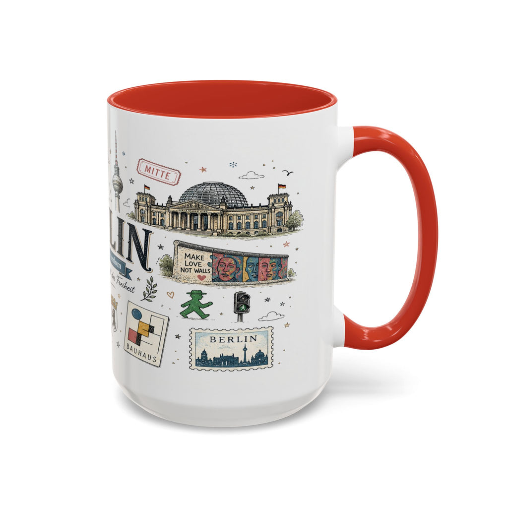 Berlin Coffee Mug | Germany Souvenir Travel Gift | Accent Color Ceramic 11oz 15oz