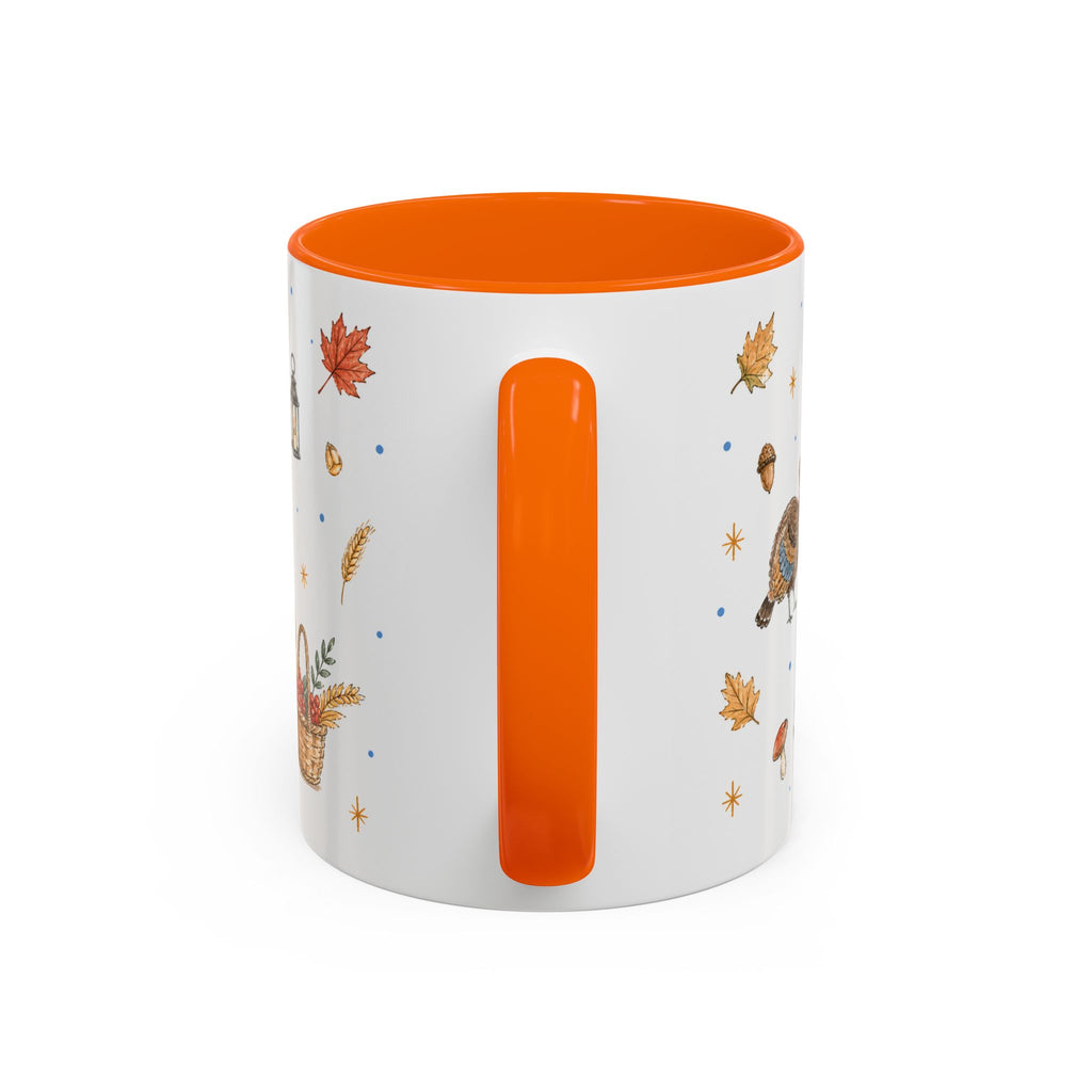 Thanksgiving Turkey Mug | Friendly Woodland Watercolor Gift | Autumn Accent Cup 11oz 15oz