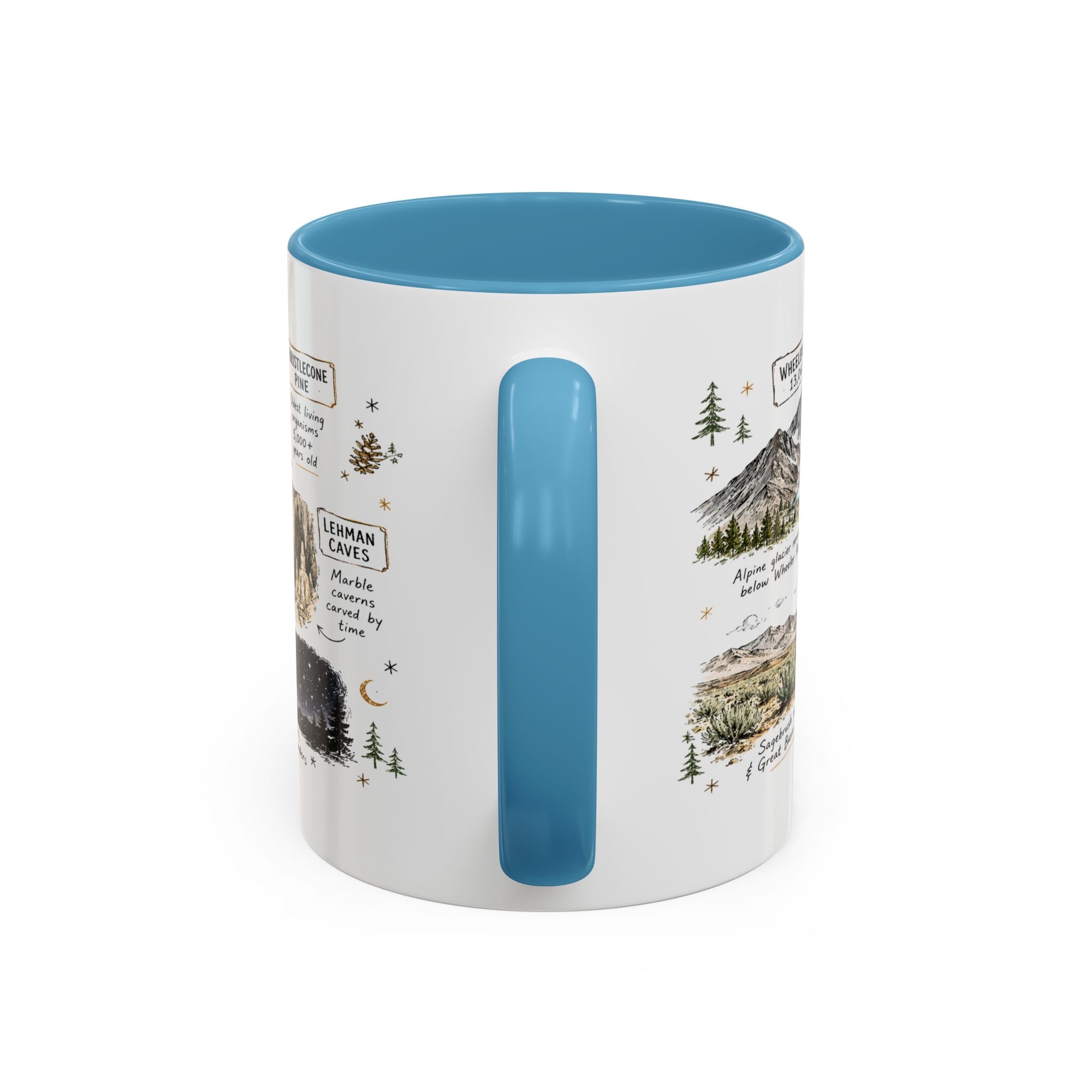 Great Basin National Park Coffee Mug | Nevada Desert Stargazing Hiking Gift | Accent Color Ceramic 11oz 15oz