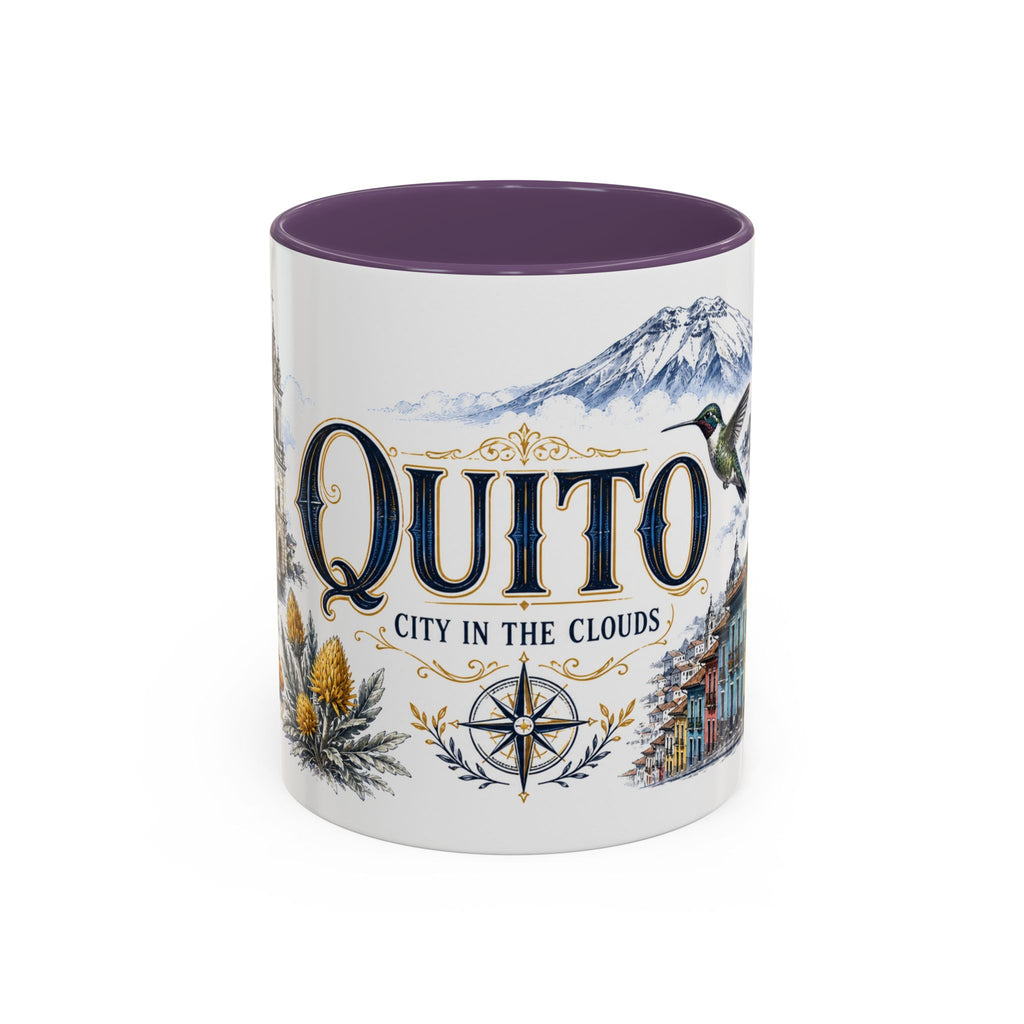 Quito Coffee Mug | Ecuador Travel Souvenir | Vintage Illustrated City Gift | 11 oz 15 oz Accent Mug