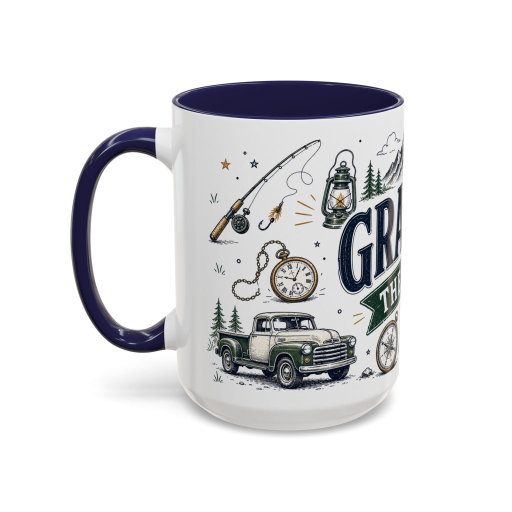 Grandpa The Legend Coffee Mug | Gift From Grandkids | Accent Color Ceramic 11oz 15oz