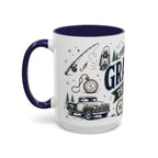 Grandpa The Legend Coffee Mug | Gift From Grandkids | Accent Color Ceramic 11oz 15oz
