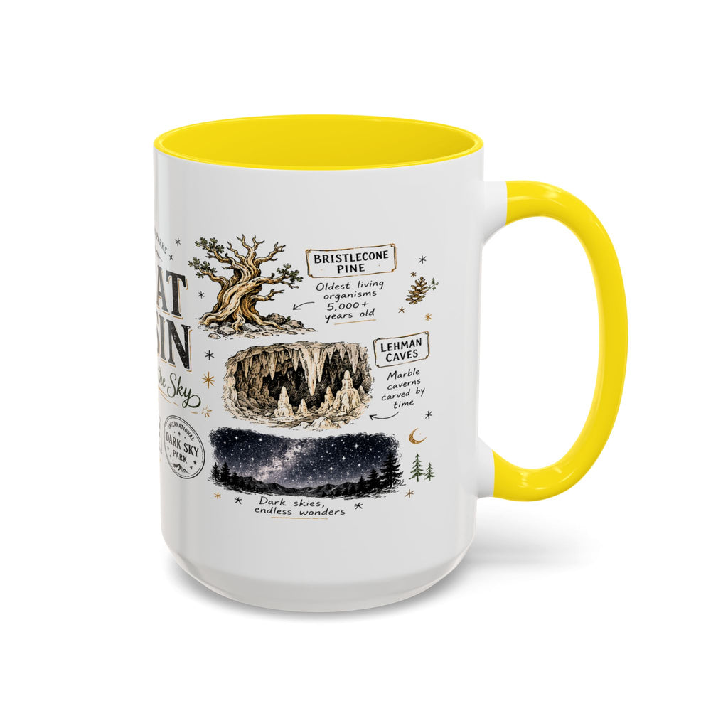 Great Basin National Park Coffee Mug | Nevada Desert Stargazing Hiking Gift | Accent Color Ceramic 11oz 15oz