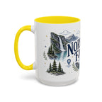 Norwegian Fjords Coffee Mug | Travel Destination Souvenir Gift | Accent Color Ceramic 11oz 15oz