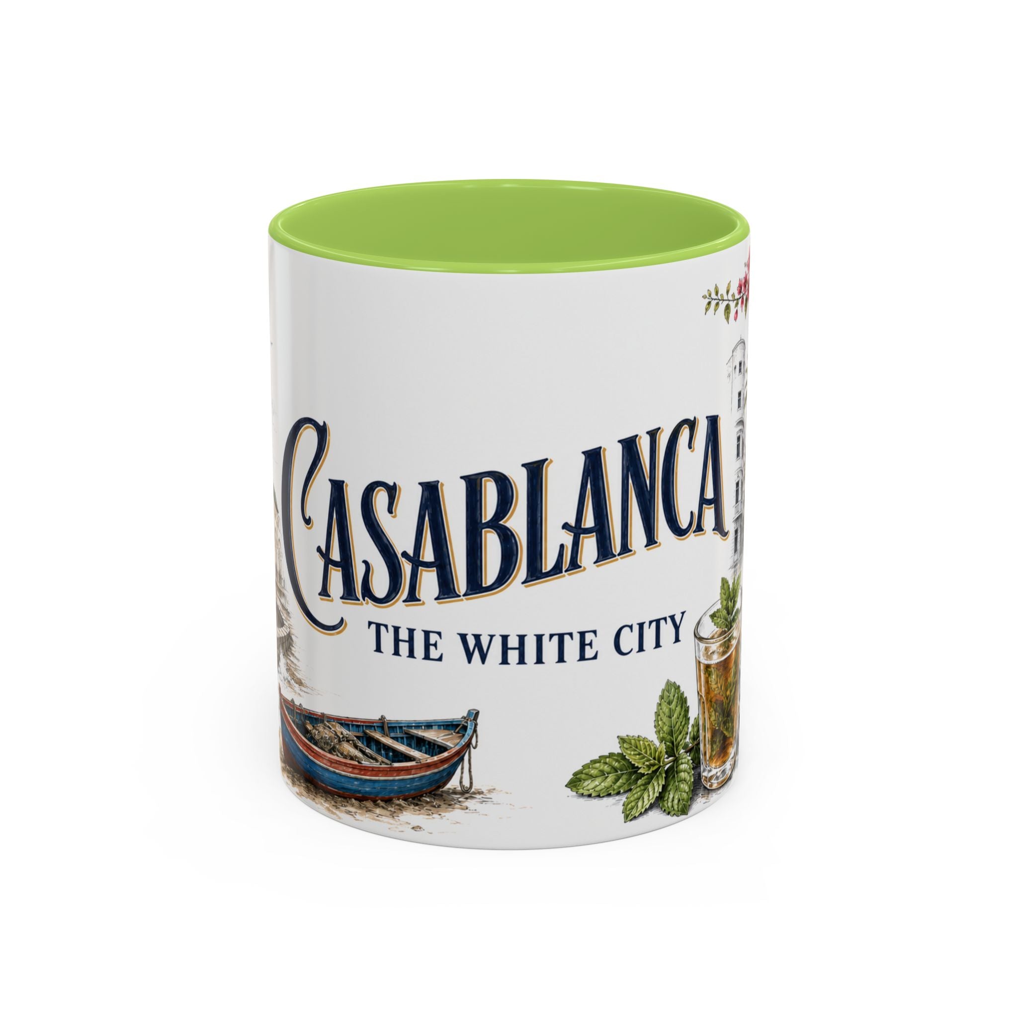 Casablanca Coffee Mug | Morocco Travel Souvenir | Vintage Illustrated City Gift | 11 oz 15 oz Accent Mug