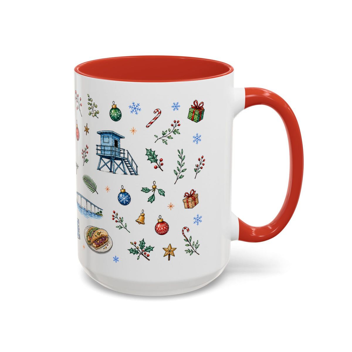 San Diego Christmas Mug | Watercolor City Souvenir, Holiday Travel Gift (11oz/15oz)