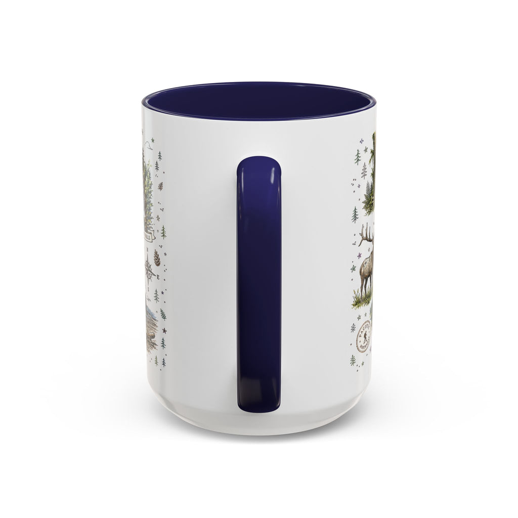 Olympic Coffee Mug | National Park Hiking Rainforest Gift | Accent Color Ceramic 11oz 15oz