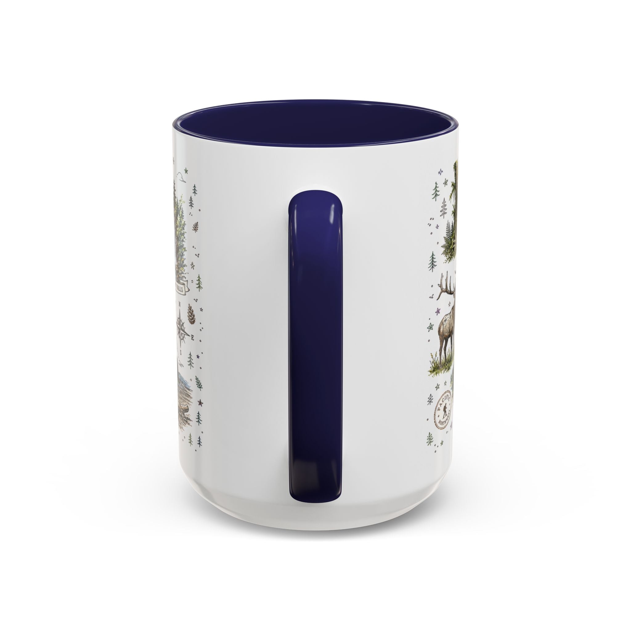 Olympic Coffee Mug | National Park Hiking Rainforest Gift | Accent Color Ceramic 11oz 15oz