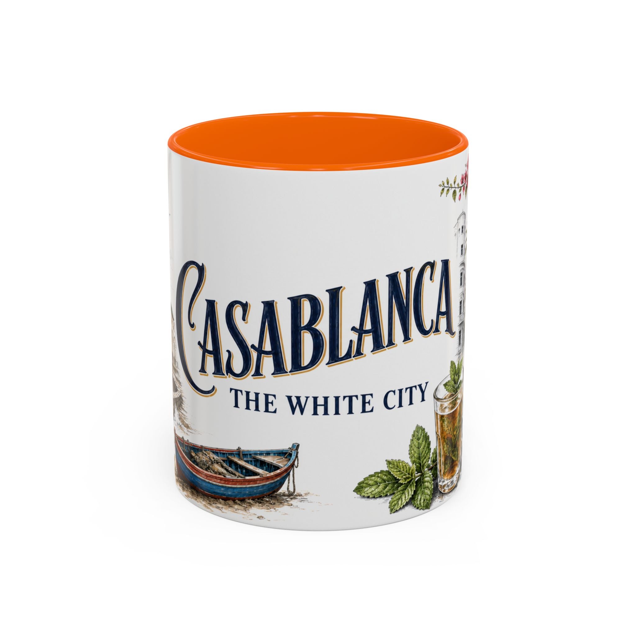 Casablanca Coffee Mug | Morocco Travel Souvenir | Vintage Illustrated City Gift | 11 oz 15 oz Accent Mug