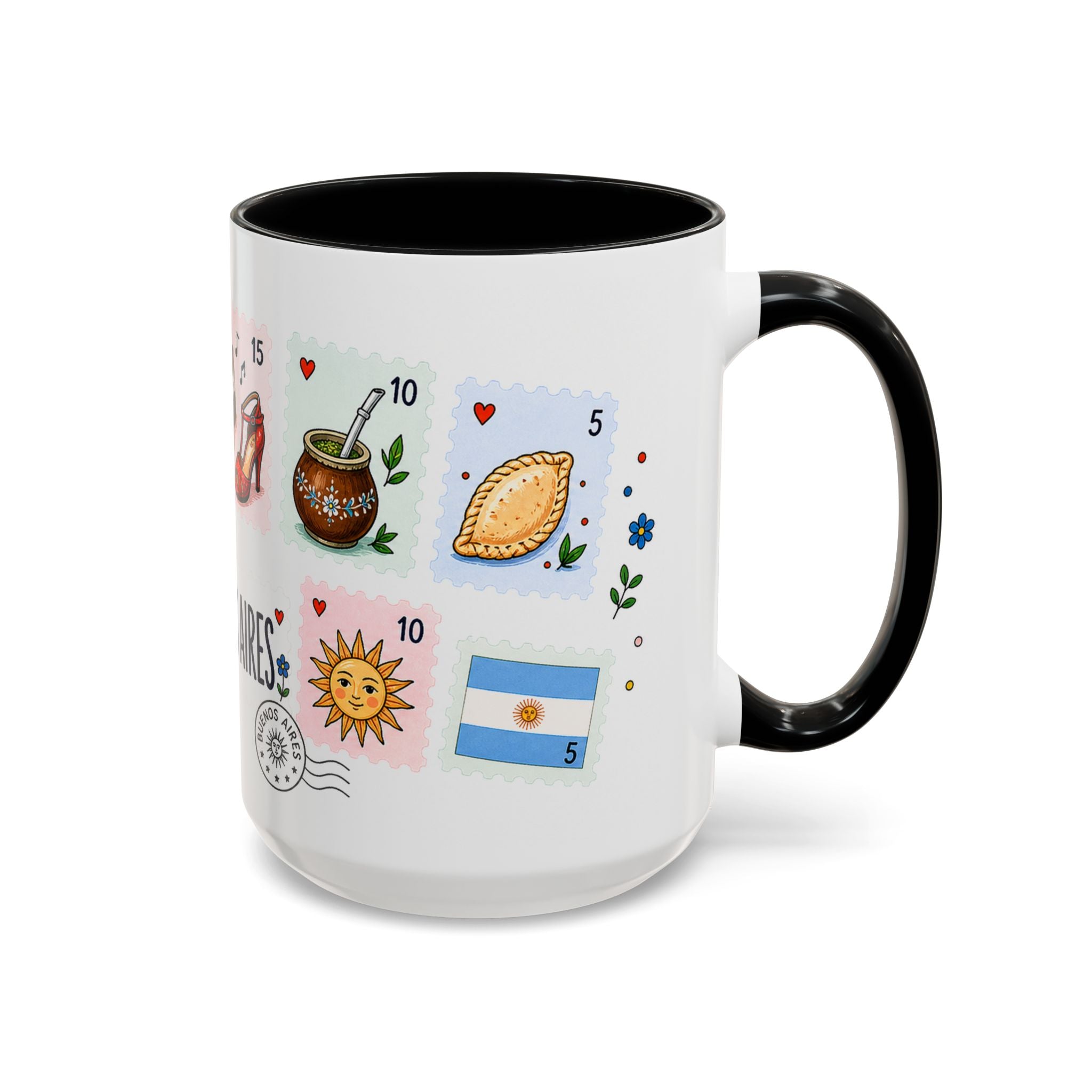 Buenos Aires Coffee Mug | Postage Stamp Collage Mug | Travel Souvenir Accent Cup 11oz 15oz