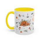 Black Cat Halloween Mug | Pumpkin Moon Watercolor Gift | Spooky Accent Cup 11oz 15oz