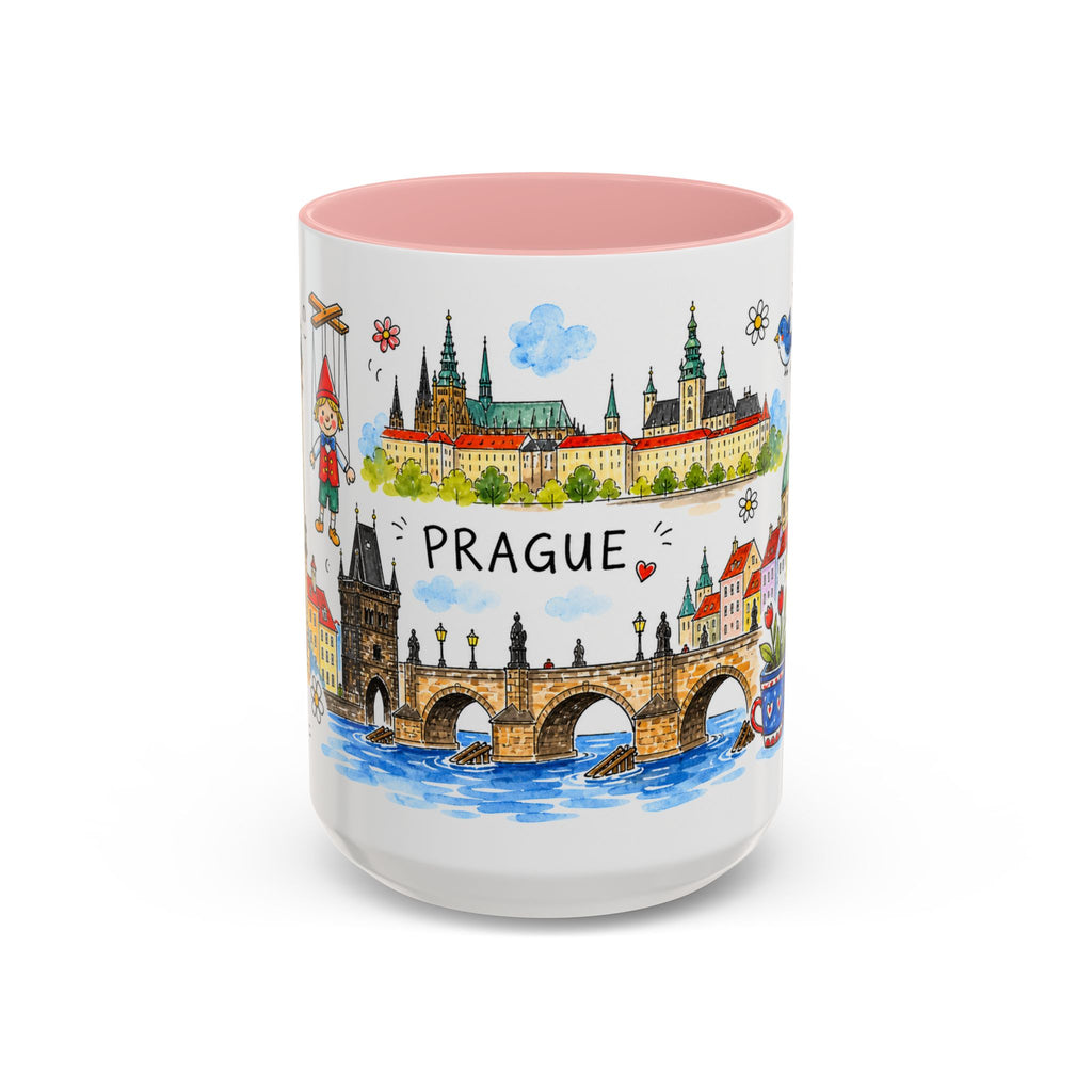 Prague Travel Mug | European City Souvenir Accent Coffee Mug | 11oz 15oz Ceramic Cup