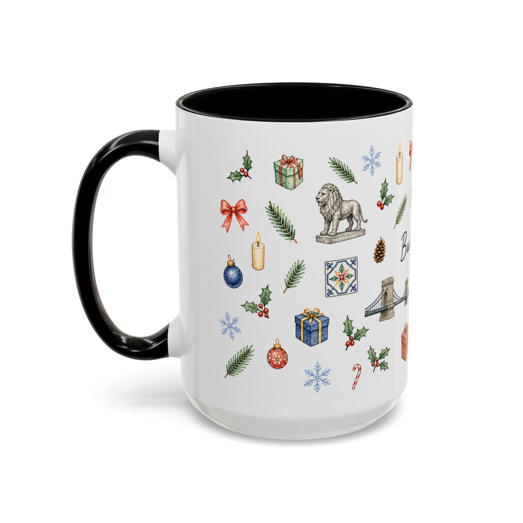 Budapest Christmas Mug | Watercolor City Souvenir | Ceramic Coffee Cup (11oz 15oz)