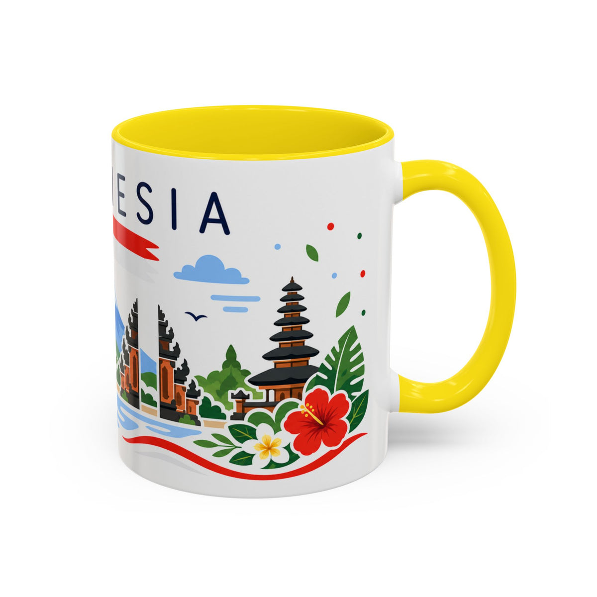 Indonesia Coffee Mug | Travel Souvenir Accent Mug | Country Gift Ceramic Cup 11oz 15oz