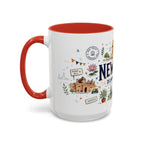 New Delhi Coffee Mug | India Souvenir Travel Gift | Accent Color Ceramic 11oz 15oz