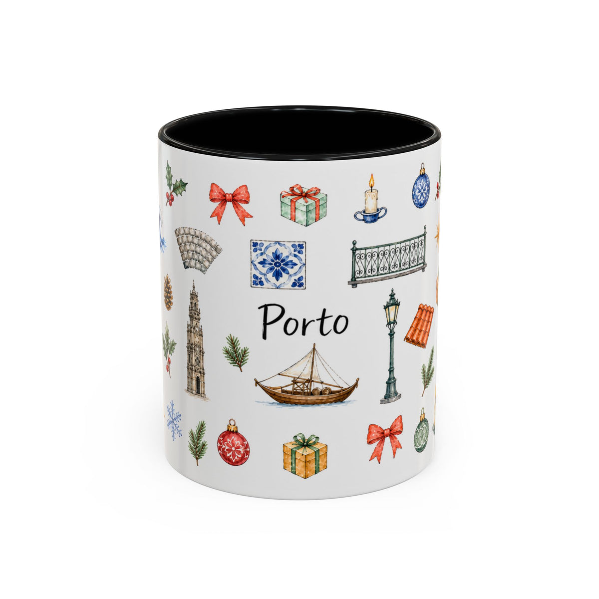 Porto Christmas Mug | Watercolor City Souvenir, Travel Gift (11oz/15oz)