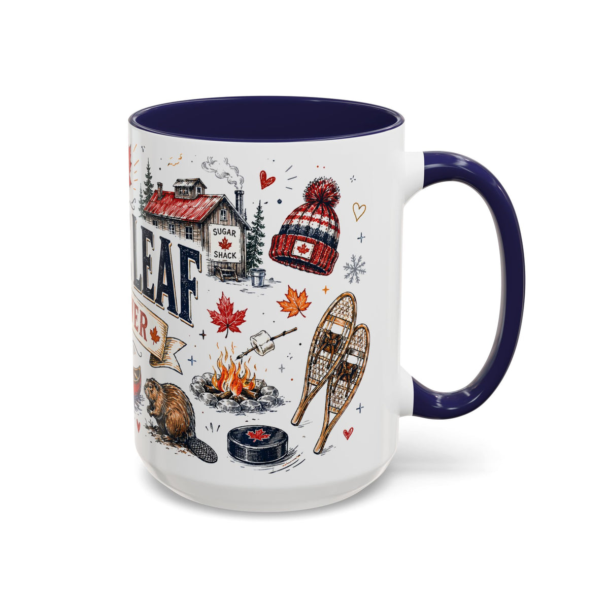 Maple Leaf Forever Coffee Mug | Canadian Pride Gift | Accent Color Ceramic 11oz 15oz