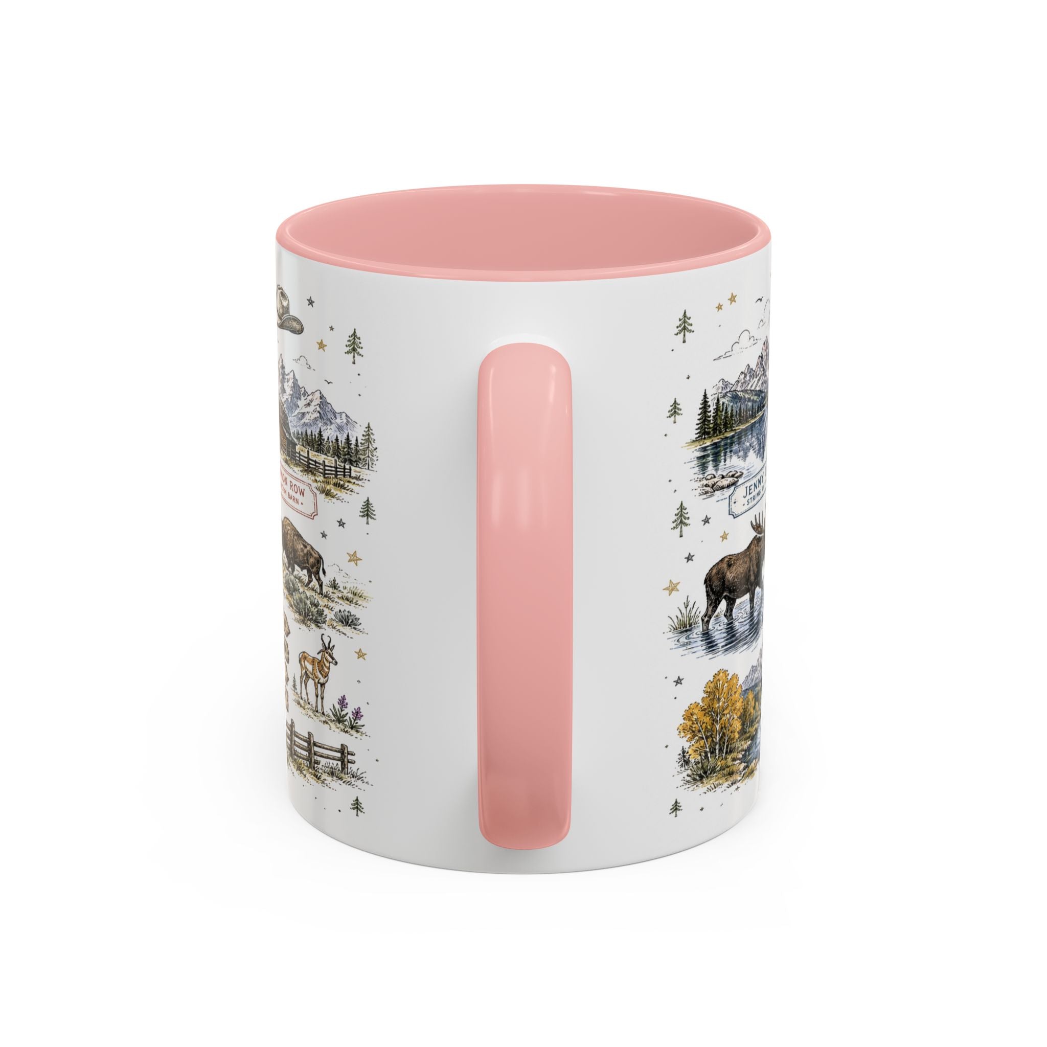 Grand Teton Coffee Mug | National Park Hiking Wyoming Gift | Accent Color Ceramic 11oz 15oz