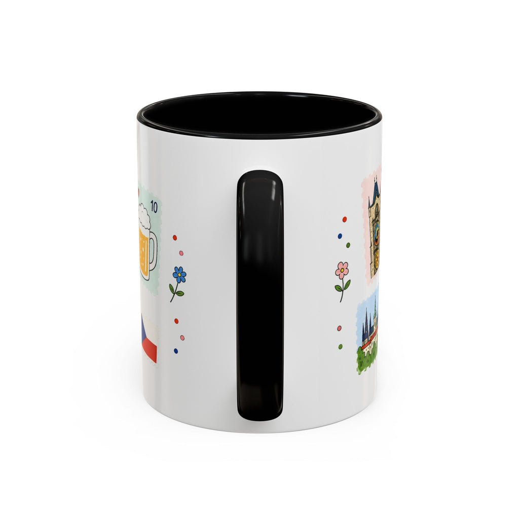 Prague Coffee Mug | Postage Stamp Collage Mug | Travel Souvenir Accent Cup 11oz 15oz