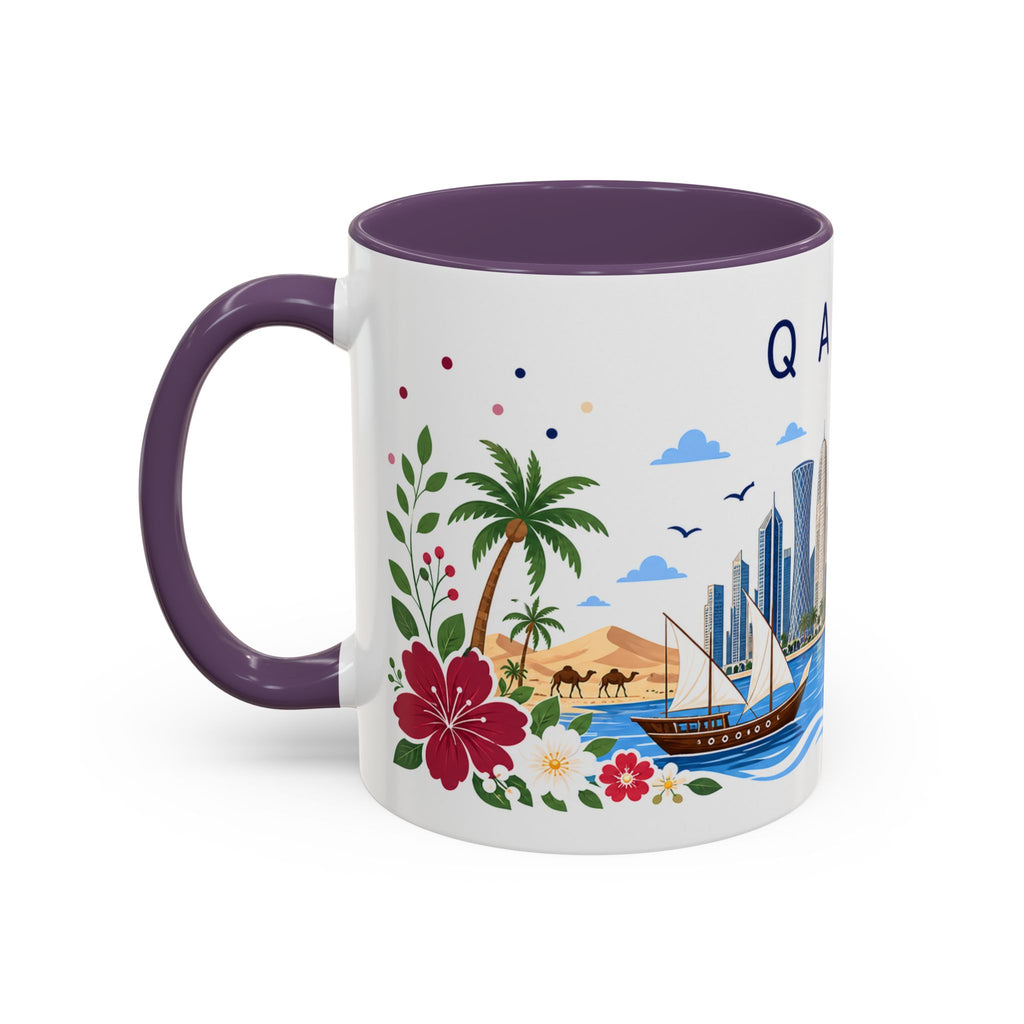 Qatar Coffee Mug | Travel Souvenir Accent Mug | Place Gift Ceramic Cup 11oz 15oz
