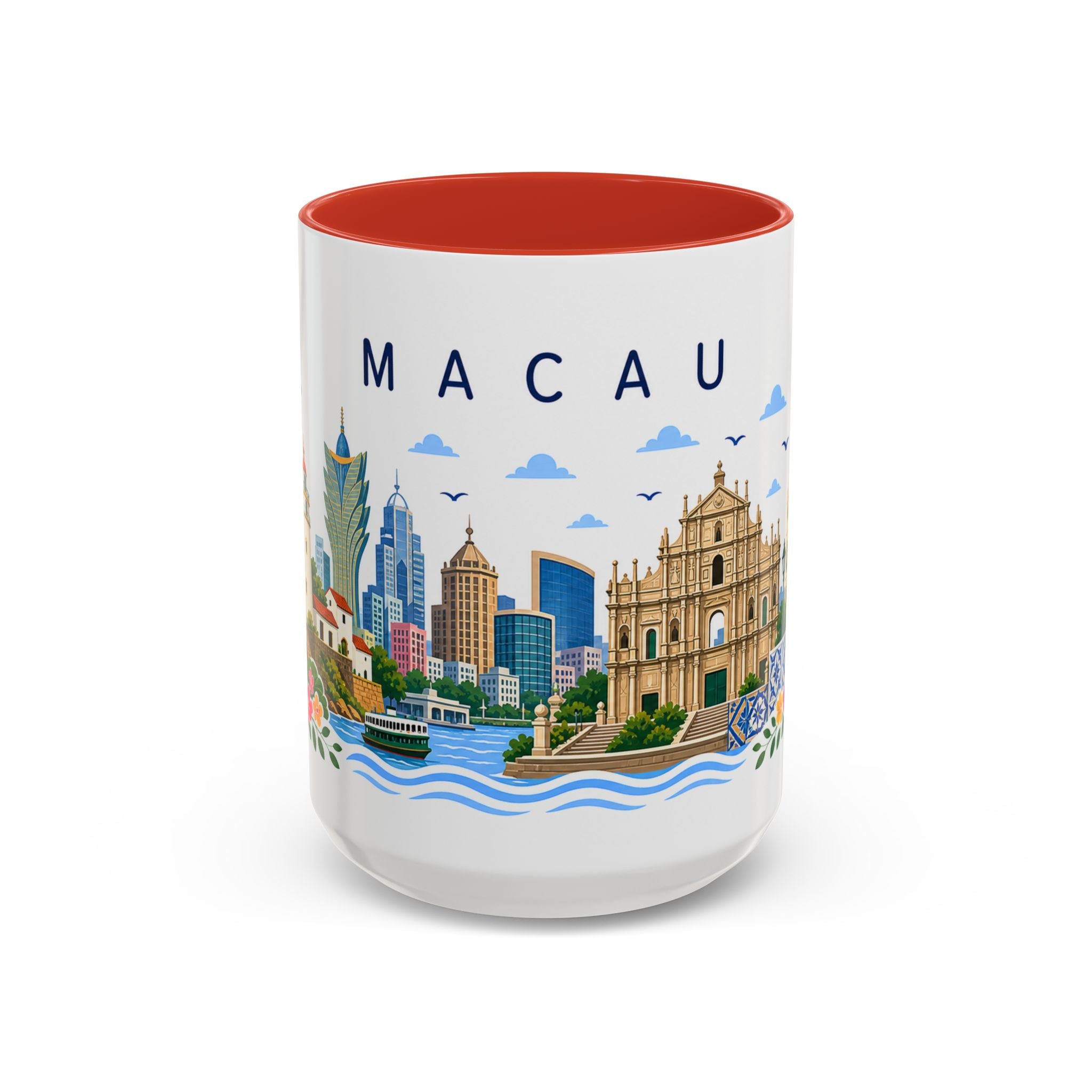 Macau Coffee Mug | Travel Souvenir Accent Mug | Place Gift Ceramic Cup 11oz 15oz