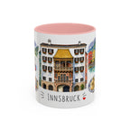 Innsbruck Illustrated Travel Mug | City Souvenir Accent Coffee Mug | 11oz 15oz Ceramic Cup