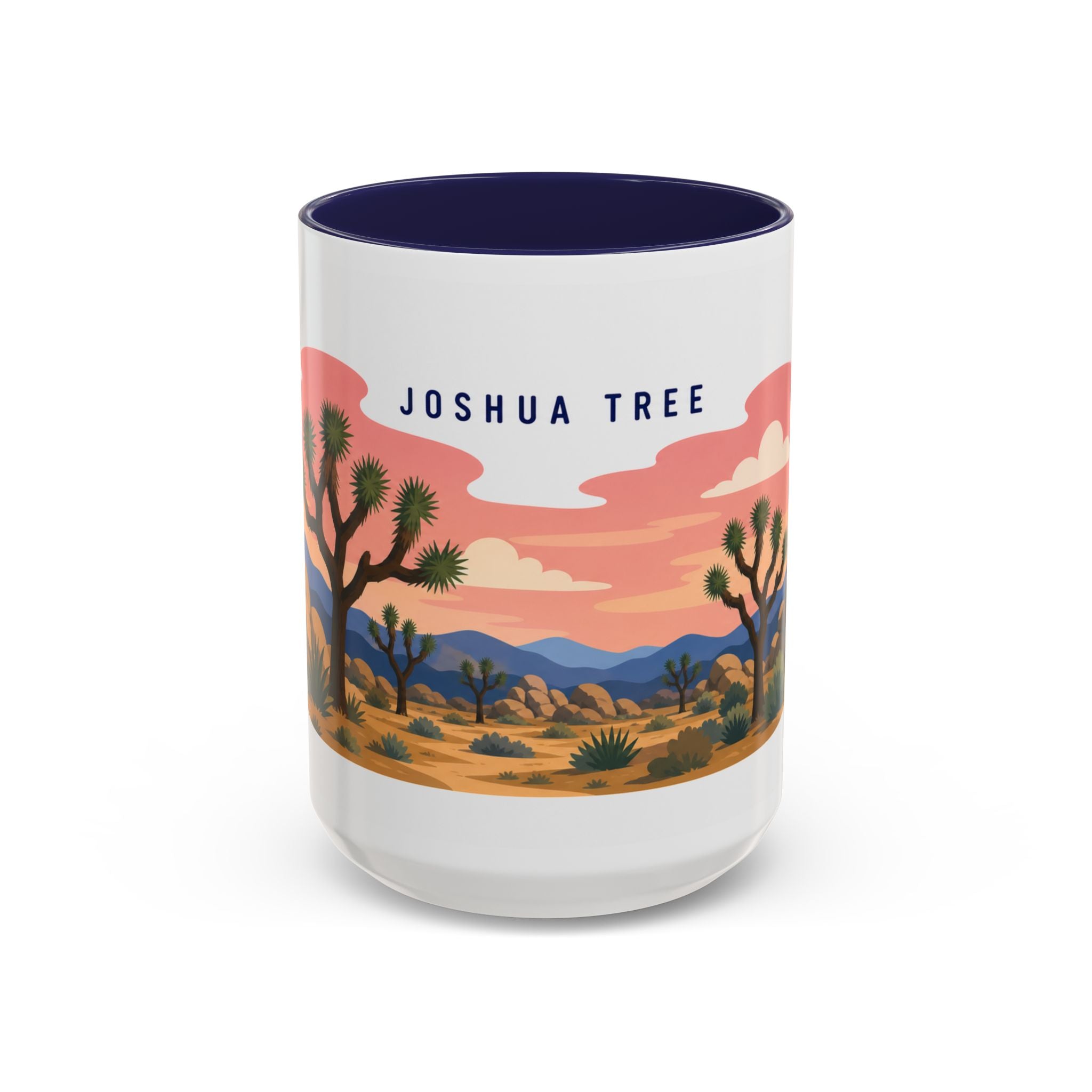Joshua Tree National Park Coffee Mug | Solid Color Block Park Souvenir | 11oz 15oz Accent Mug