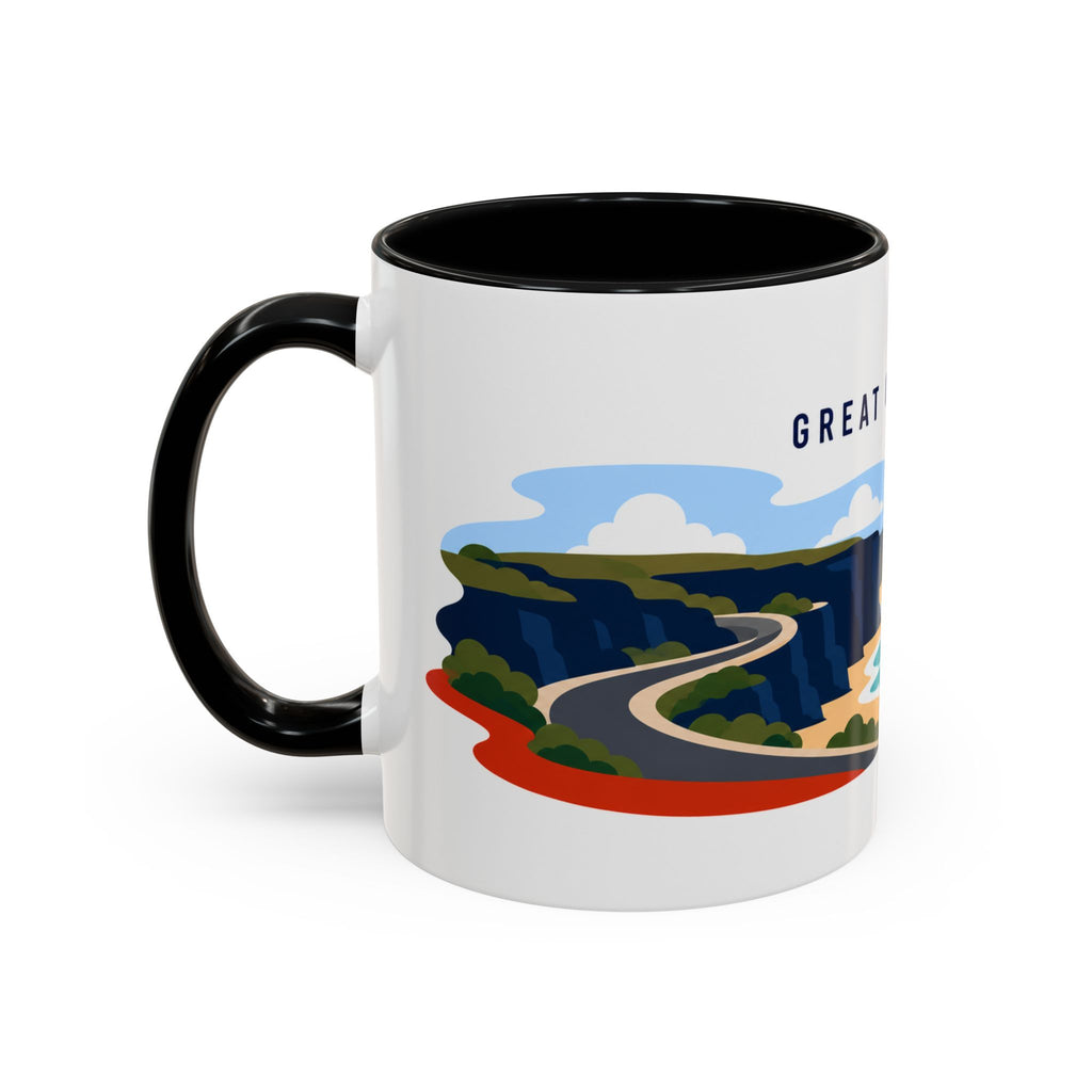 Great Ocean Road Coffee Mug | Travel Destination Souvenir Gift | Accent Color Ceramic 11oz 15oz