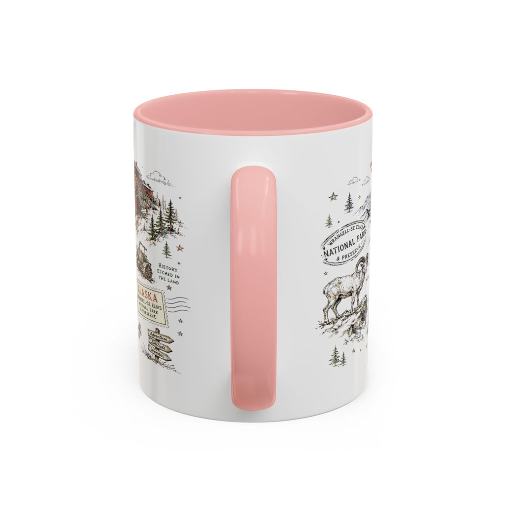 Wrangell-St. Elias National Park Coffee Mug | Alaska Wilderness Climbing Gift | Accent Color Ceramic 11oz 15oz