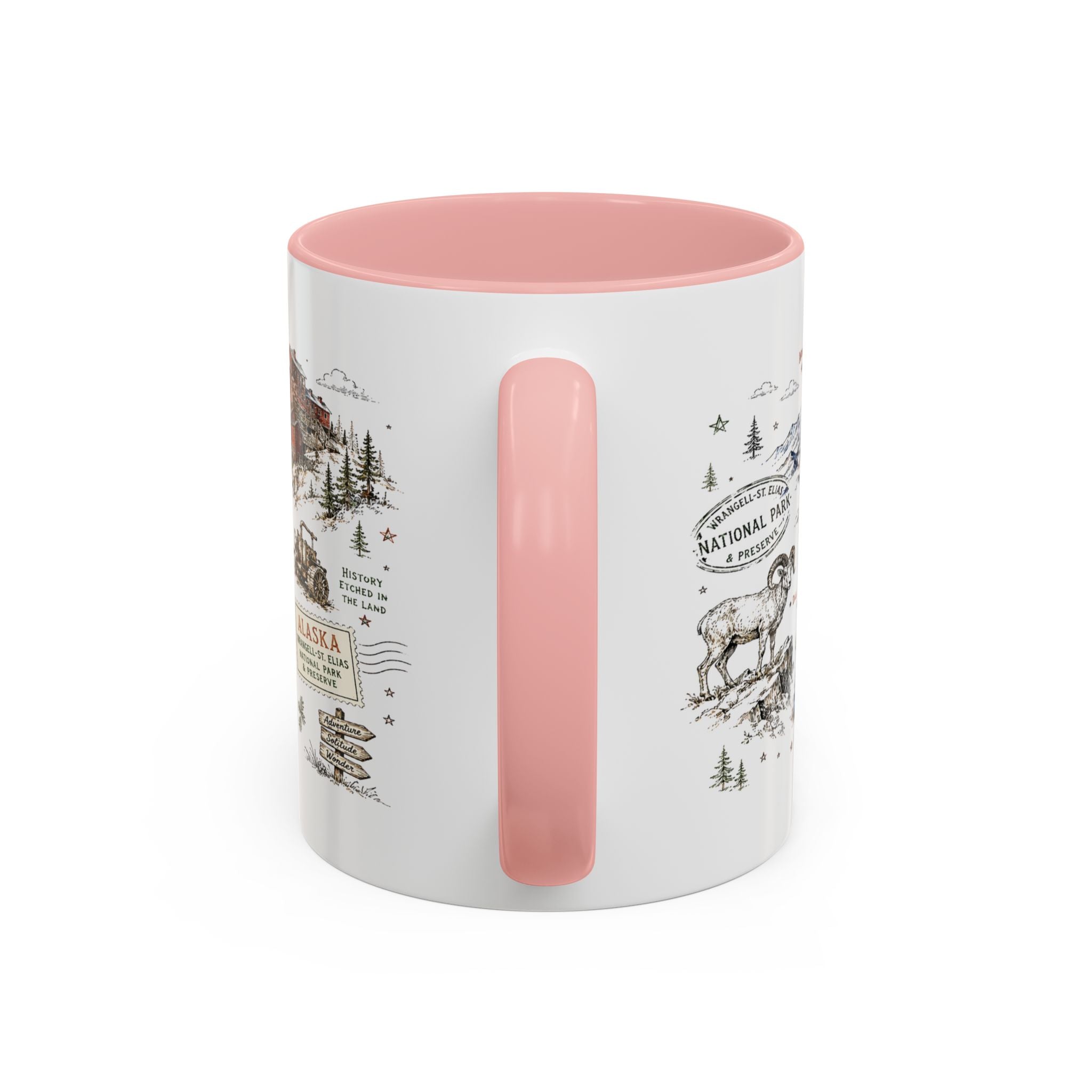 Wrangell-St. Elias National Park Coffee Mug | Alaska Wilderness Climbing Gift | Accent Color Ceramic 11oz 15oz
