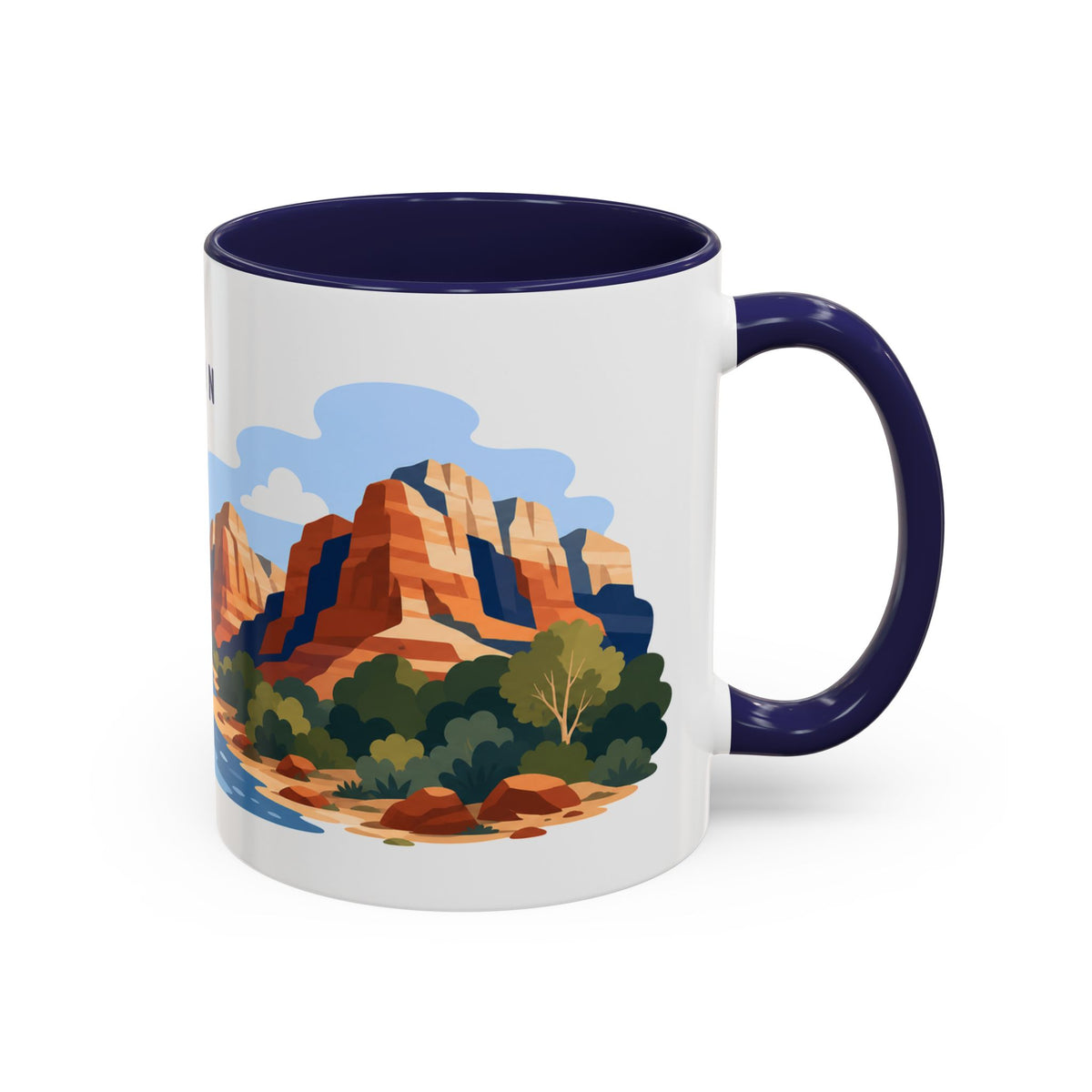 Zion National Park Coffee Mug | Solid Color Block Park Souvenir | 11oz 15oz Accent Mug