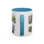 Ghent Illustrated Travel Mug | City Souvenir Accent Coffee Mug | 11oz 15oz Ceramic Cup