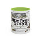 New River Gorge National Park Coffee Mug | West Virginia River Canyon Climbing Gift | Accent Color Ceramic 11oz 15oz