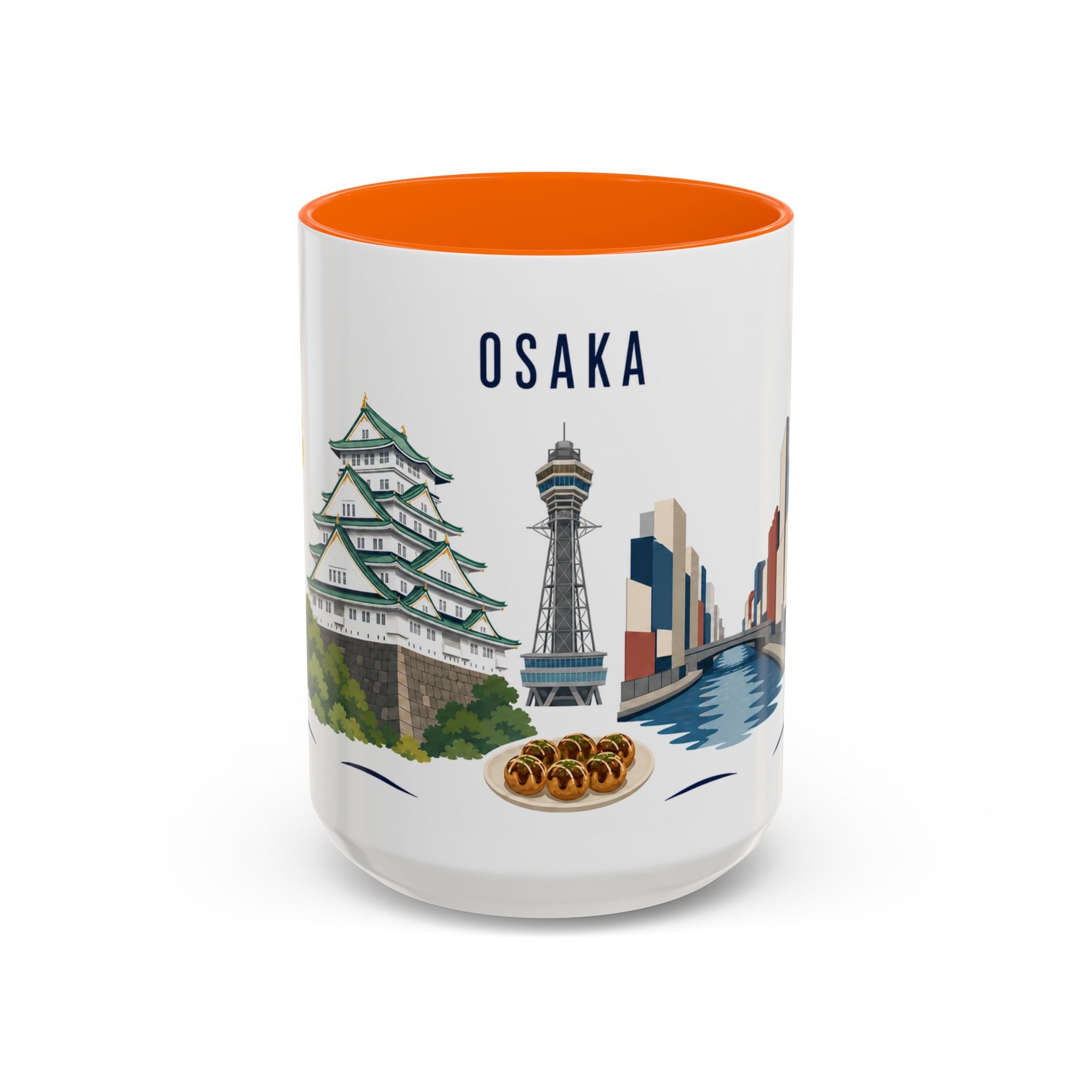 Osaka Coffee Mug | Japan Travel Souvenir | Porcelain Decal City Gift | 11oz 15oz Accent Mug