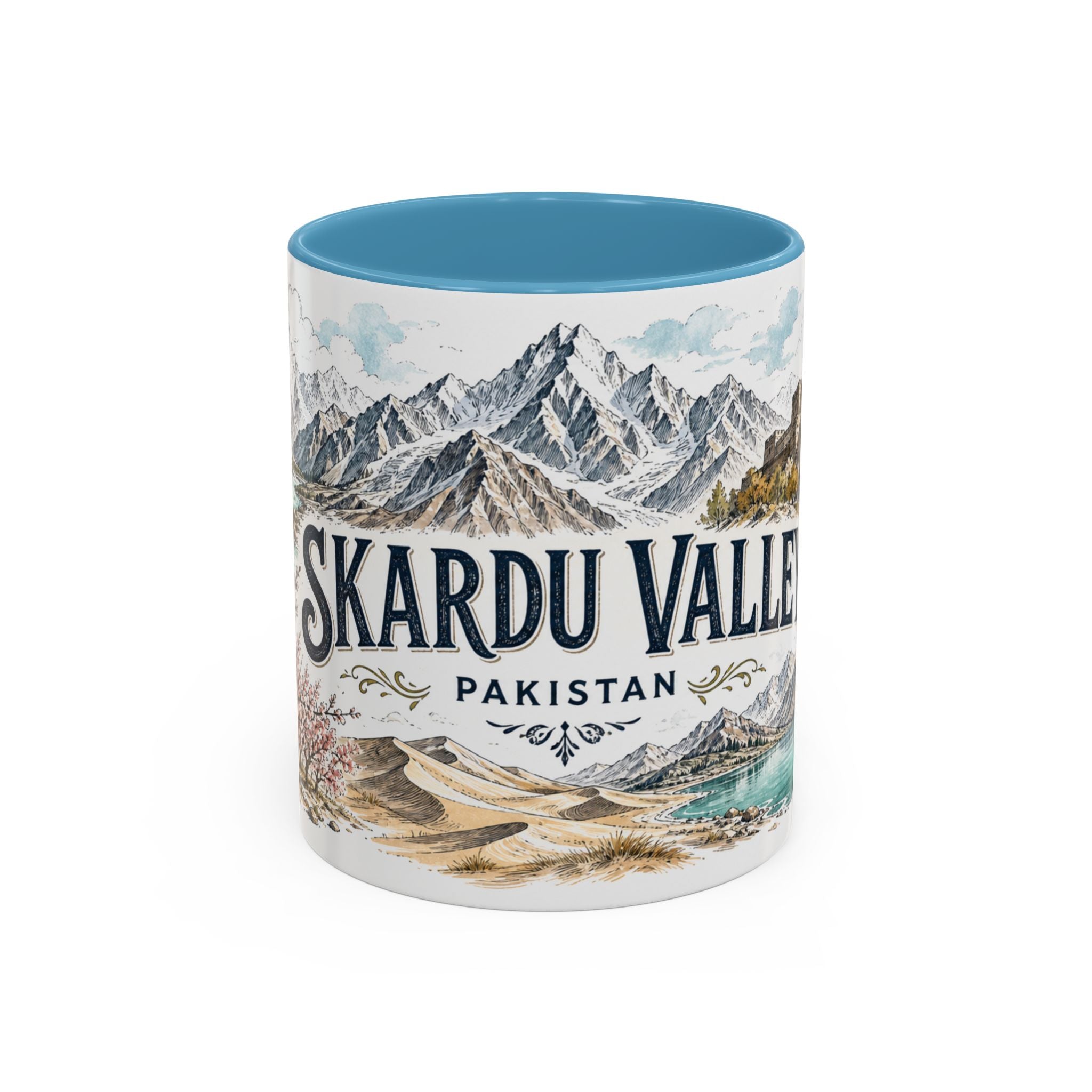Skardu Valley Mug, Pakistan Travel Souvenir, Bucket List Gift, Accent Ceramic Coffee Mug 11oz 15oz